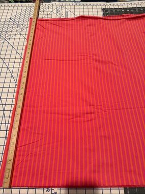 3 yds jersey knit fabric Bright Pink and Orange Striped